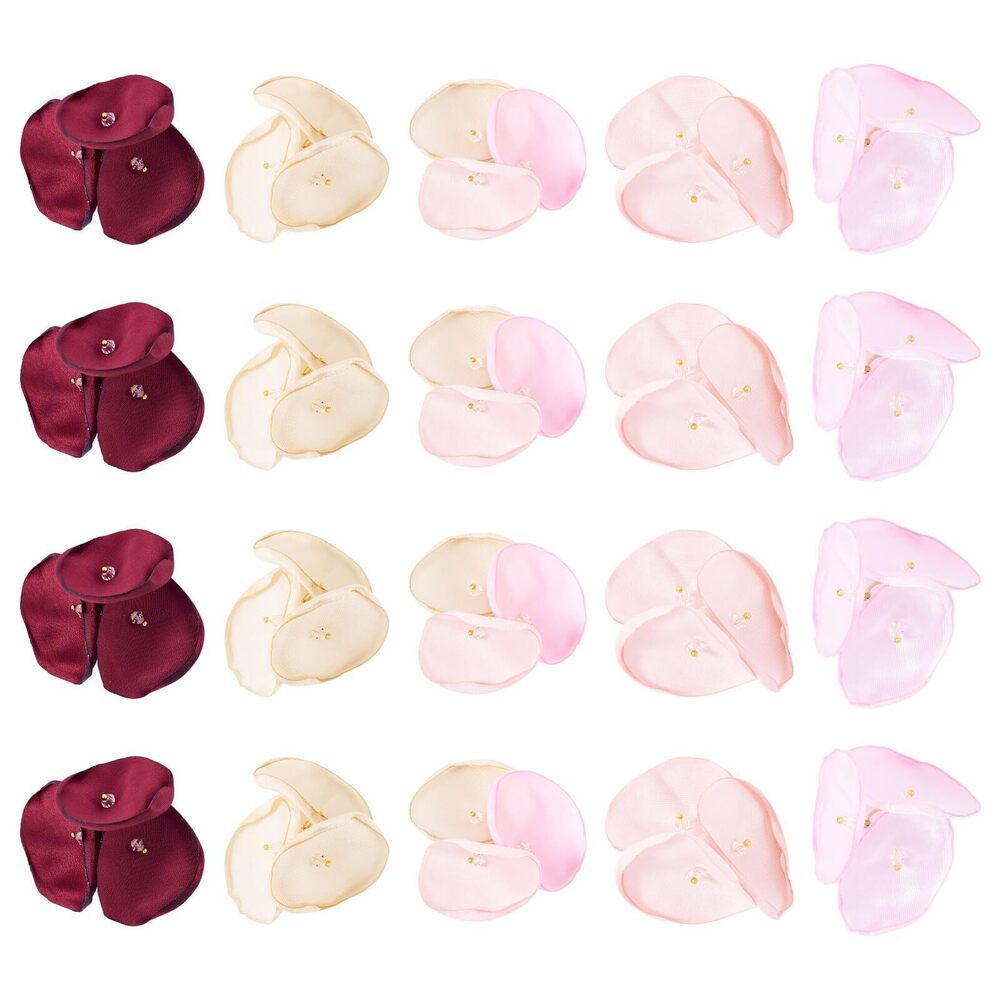5913 20Pcs Silk Rose Flower Charms Pendants with Brass Findings Jump Rings